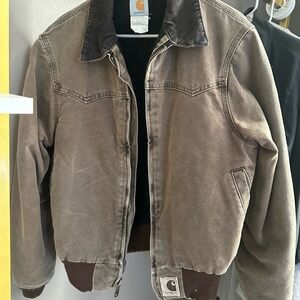 *Vintage* 1999 Carhartt Brown Bomber Jacket with Dark Collar